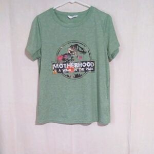 Heather Green Motherhood Jurassic Park T Shirt Size Medium